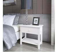 Table De Chevet 2 Pcs Bois Blanc Blanc