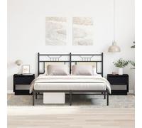 Table de chevet vidaXL 2 pcs Chêne noir 45x34x49 cm Bois d'ingénierie