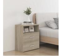 Table de chevet - vidaXL - 2 pcs - Chêne sonoma - 50x32x60 cm - 2 tiroirs - Montage requis