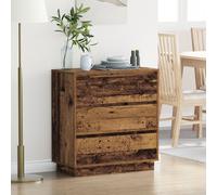 Table De Chevet Vidaxl Avec Led En Bois Vieilli 71x34,5x75 Cm En Bois D'ingénierie