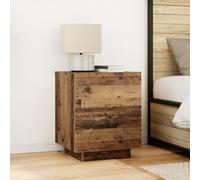 Table De Chevet Vidaxl Avec Lumières Led En Vieux Bois 45x40x55 Cm