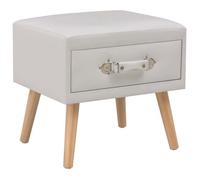 vidaXL Table de chevet blanc similicuir pour chambre et salon