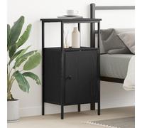 Table De Chevet Vidaxl En Chêne Noir 41x31x80 Cm En Bois D'ingénierie Noir