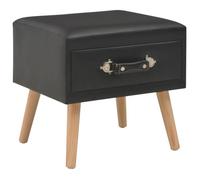 Table de chevet - VIDAXL - Noir - 40x35x40 cm - Similicuir - 1 tiroir
