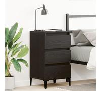vidaXL Cabinet de Chevet Chêne Noir 45 x 35 x 44 cm Bois d'ingénierie, Table de Nuit compacte, Rangement Rustique, Table élégante, Surface Moderne, Organisateur pour Chambre
