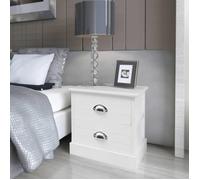 Table de chevet - vidaXL - Style français - Blanc - 2 tiroirs - Lot de 2