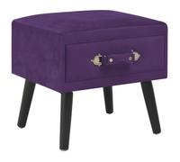 vidaXL Table de chevet en velours 40 x 35 x 40 cm Violet foncé