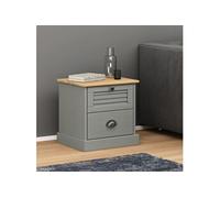 Table de chevet VIGO gris 42x35x42 cm bois de pin massif
