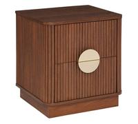 Atmosphera Table de chevet Wany 2 tiroirs effet noyer 45 x 40 cm Marron