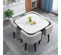 Table de Club de Salle de Réception de Bureau et Combinaison de Chaises ,Maison Table de Loisirs ,Table et Chaise de Négociation Bois , Ensemble Table À Manger Carré ,Table Basse et Chaises ( Color :