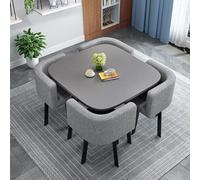 Table de Club de Salle de Réception de Bureau et Combinaison de Chaises ,Maison Table de Loisirs ,Table et Chaise de Négociation Bois , Ensemble Table À Manger Carré ,Table Basse et Chaises ( Color :