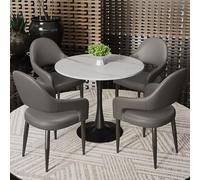 Table de club gris foncé pour bureau, réception, petite table de salle à manger pour 4 chaises de négociation et de jeu, idéale pour le salon et le salon