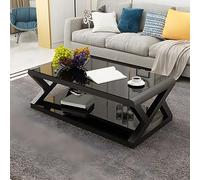 Table de cocktail avec plateau en verre trempé et cadre en métal - Table basse de luxe légère pour salon et bureau, design créatif