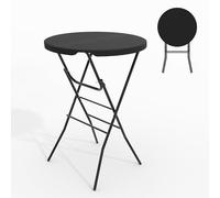 Table De Cocktail Pliante Ronde 110x80cm En HDPE Robuste Hauteur Bar | Assemblage rapide | Conception renforcée | Pieds antidérapants