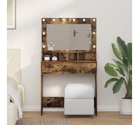vidaXL Table de Coiffeuse Chêne fumé Bois d'ingénierie 75.5 x 41 x 135 cm