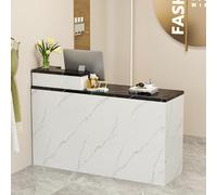 Table de comptoir avec tiroir verrouillable, bureau moderne pour caisse et rangement, bureau de réception peu encombrant pour bureau à domicile et hall