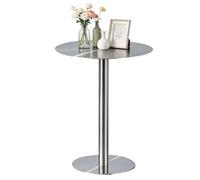 Table de comptoir de pub en Acier Inoxydable,Table de Bistro Haute,Petites Tables de Bureau pour café,Maison,Restaurant,Dessus de15,75/31,5pouces Hauteur de29,13/41,34pouces(60x60x95cm)