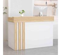 Table de comptoir de réception avec tiroir verrouillable pour négociation de vente au détail avec grand espace de rangement Marron Table de vente pour hall et salon