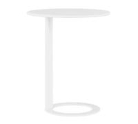 Table De Comptoir, Table D'appoint en Forme De C pour Canapé, Table De Pub Ronde Moderne, Table D'appoint pour Salon, Chambre À Coucher, Montage Facile,Blanc