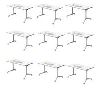 Table de Conférence à Plateau Rabattable, Grande Pliante, Salle de Réunion Roulante, Tables de Formation, avec roulettes à Verrouillage de modestie,Nine,120x60x75cm