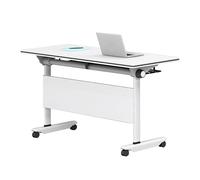 Table de conférence à roulettes avec plateau rabattable, design mobile pour réunions de bureau ou à domicile, avec panneau de modestie et roulettes verrouillables