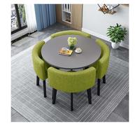 Table de conférence avec 4 chaises, design carré rond pour réunions, événements et magasins