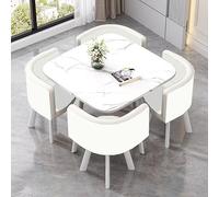 Table de conférence carrée pour 4 personnes avec 4 chaises - Élégant ensemble de bureau et de salle à manger (DF-5) - Parfait pour les réunions et les petites cuisines