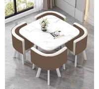 Table de conférence carrée pour 4 personnes avec 4 chaises pour bureau et cuisine - Design moderne, compact, idéal pour les petits espaces (DF-13)