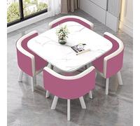 Table de conférence carrée pour 4 personnes, table de salle à manger peu encombrante avec 4 chaises, mobilier moderne de bureau et de cuisine, élégant et fonctionnel (DF-22)