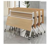 Table de conférence compacte pliante avec roulettes - Design compact - Économie d'espace - Pour bureaux et salles de formation - Assemblage facile - Bureau portable pour petits espaces - Idéal pour