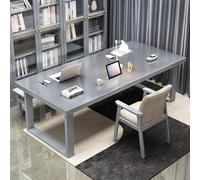 Table de conférence en bois massif pour réunions de bureau, peut accueillir 4 à 8 personnes, table de séminaire durable avec pieds en bois robustes