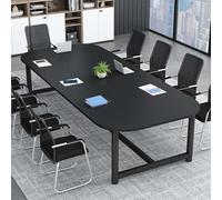 Table de conférence industrielle moderne pour la formation professionnelle - Grand bureau ovale avec dessus épais - Table de séminaire multifonction pour salle de conférence - Noir - 60 cm
