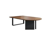 Table De Conférence Minimaliste En Bois Massif 1,8 Mètre À Bords Arrondis, Adaptée Aux Salles Réunion Des Bureaux D'entreprise Comme Mobilier Pour Les Entretiens Professionnels Et Négociations(220cm)