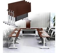 Table de conférence mobile pliante avec roulettes, design rabattable pour un rangement facile, bureau de séminaire à roulettes pour la maison, le bureau, les réunions