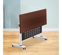 Table de conférence mobile pliante avec roulettes, design rabattable pour un rangement facile, bureau de séminaire à roulettes pour la maison, le bureau, les réunions