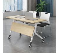 Table de conférence moderne à rabat avec cadre en métal - Design élégant à roulettes pour réunions efficaces - Meuble de travail collaboratif pour bureau et entreprise