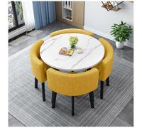 Table de conférence moderne avec 4 chaises élégantes - Cuisine compacte pour petit déjeuner bar et bureau Table de réception Idéal pour les petits espaces et les clubs