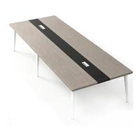 Table de Conférence Moderne avec Passe-Câbles pour Salle de Réunion