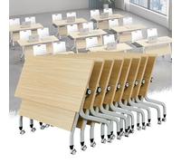 Table de conférence moderne blanche pour bureau, salle de réunion, bureau mobile pour ordinateur de réunion, lot de 8 pièces, 47,2 x 23,6 x 29,5 pouces, meubles élégants et
