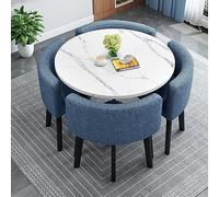 Table de conférence moderne de 80 cm avec 4 chaises - Petit meuble de salle de réunion pour bureau, réception, négociation et salle à manger - Idéal pour les réunions professionnelles