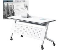 Table de conférence moderne pliante avec roulettes mobiles à 360°, table de salle de conférence pour personne, table de réunion modulaire (180 x 60 x 75 cm)
