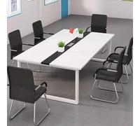 Table de conférence moderne pour bureau - Longue table de réunion avec trou de gestion des câbles - 160 240 cm - Convient pour les salles de formation et les séminaires - Blanc - 180 x 80 cm