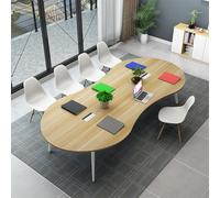 Table de conférence ovale en bois pour 4 à 6 personnes, 180 x 90 x 75 cm, idéale pour les réunions et les collaborations, chaises non incluses