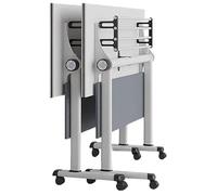 Table De Conférence Pliable Avec Cloison De Séparation, Réunion Modulaire Rectangulaire Mobile Sur Roulettes Silencieuses, Plateau Rabattable Pour Établissements Centres De Formation(2PCS,120*55*75CM)