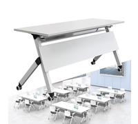 Table de conférence pliable avec roulettes - Bureau de réunion mobile pour bureau, séminaire et salle de formation - Table de réunion portable - 160 x 60 x 75 cm