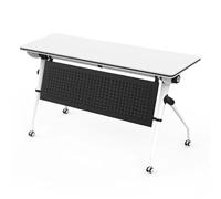 Table de conférence pliable avec roulettes silencieuses Blanc Idéal pour le bureau, la salle de classe et les réunions. Mobilier exécutif peu encombrant