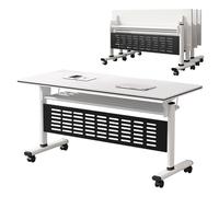 Table de conférence pliable avec roulettes - Table de réunion rectangulaire moderne pour la formation au bureau et les espaces de travail collaboratifs - Design mobile portable pour une installation