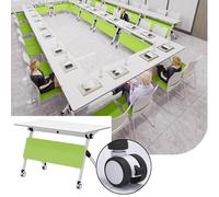 Table de conférence pliable de 180 cm - Table de séminaire élégante en bois pour réunions de bureau, cours de formation, salles de classe et centres multimédias - Design polyvalent pour un usage