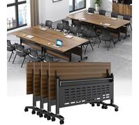 Table de conférence pliable de 463 cm - Tables de réunion mobiles modernes avec roues silencieuses pour bureau, salle de classe et salle de formation - Design compact