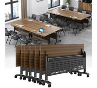 Table de conférence pliable de 648 cm, tables de réunion portables avec roues silencieuses pour bureau, salle de classe et espaces événementiels, rangement et mobilité faciles